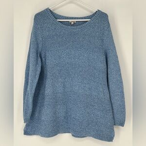 TALBOTS NWOT PULLOVER COTTON SWEATER SKY BLUE W/COMFY STRETCH‎  & BREATHABLE